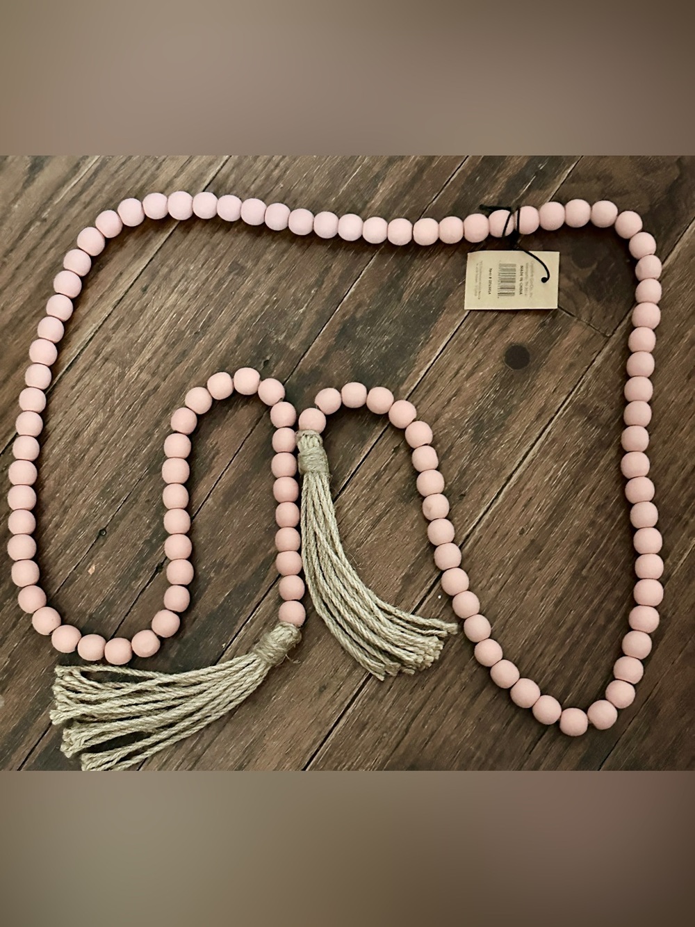 New Wooden Bead Accent, blush pink